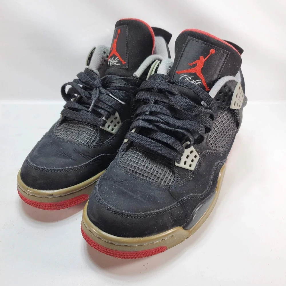 Jordan Air Jordan 4 Retro Mens 9 Black Bred 2012 308497-089‎ Basketball Shoes